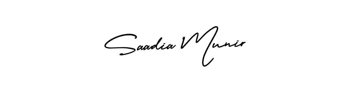 Create a beautiful signature design for name Saadia Munir. With this signature (AmerikaSignatureDemo-Regular) fonts, you can make a handwritten signature for free. Saadia Munir signature style 3 images and pictures png