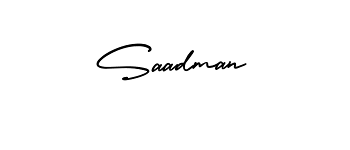 Design your own signature with our free online signature maker. With this signature software, you can create a handwritten (AmerikaSignatureDemo-Regular) signature for name Saadman. Saadman signature style 3 images and pictures png