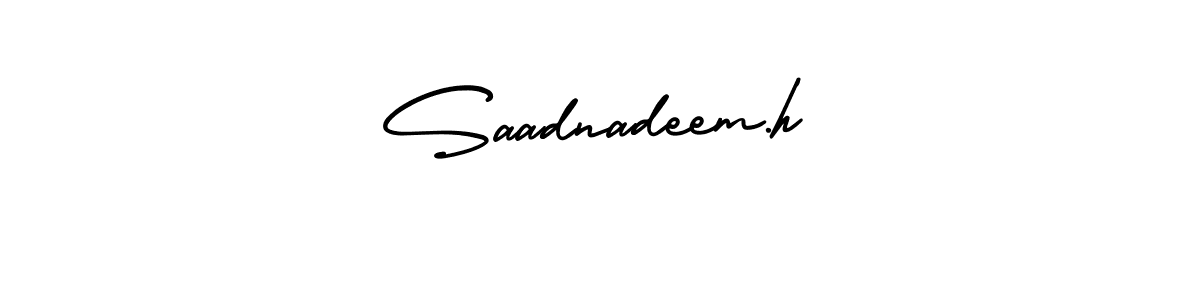 How to make Saadnadeem.h signature? AmerikaSignatureDemo-Regular is a professional autograph style. Create handwritten signature for Saadnadeem.h name. Saadnadeem.h signature style 3 images and pictures png