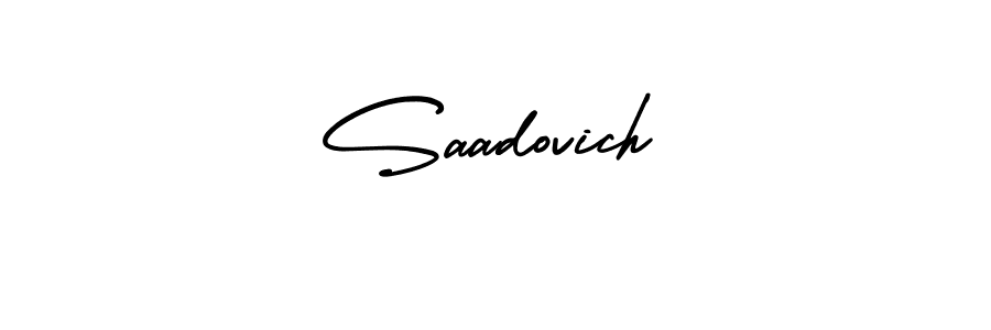 This is the best signature style for the Saadovich name. Also you like these signature font (AmerikaSignatureDemo-Regular). Mix name signature. Saadovich signature style 3 images and pictures png