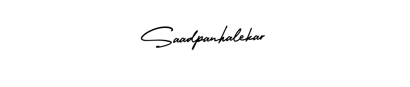 This is the best signature style for the Saadpanhalekar name. Also you like these signature font (AmerikaSignatureDemo-Regular). Mix name signature. Saadpanhalekar signature style 3 images and pictures png