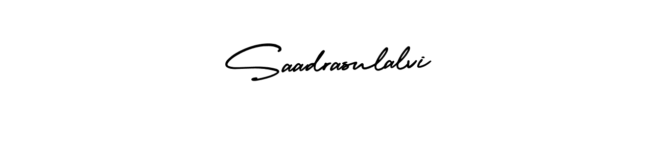 This is the best signature style for the Saadrasulalvi name. Also you like these signature font (AmerikaSignatureDemo-Regular). Mix name signature. Saadrasulalvi signature style 3 images and pictures png