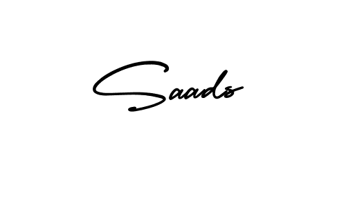 Saads stylish signature style. Best Handwritten Sign (AmerikaSignatureDemo-Regular) for my name. Handwritten Signature Collection Ideas for my name Saads. Saads signature style 3 images and pictures png