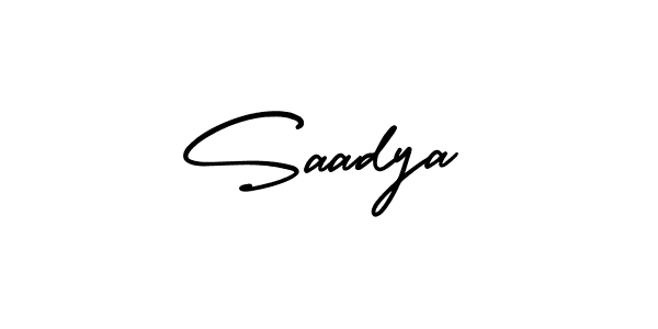 How to make Saadya signature? AmerikaSignatureDemo-Regular is a professional autograph style. Create handwritten signature for Saadya name. Saadya signature style 3 images and pictures png