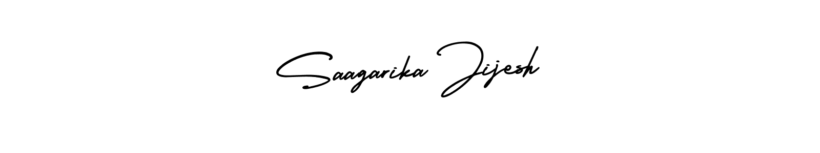 This is the best signature style for the Saagarika Jijesh name. Also you like these signature font (AmerikaSignatureDemo-Regular). Mix name signature. Saagarika Jijesh signature style 3 images and pictures png