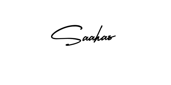 Saahas stylish signature style. Best Handwritten Sign (AmerikaSignatureDemo-Regular) for my name. Handwritten Signature Collection Ideas for my name Saahas. Saahas signature style 3 images and pictures png