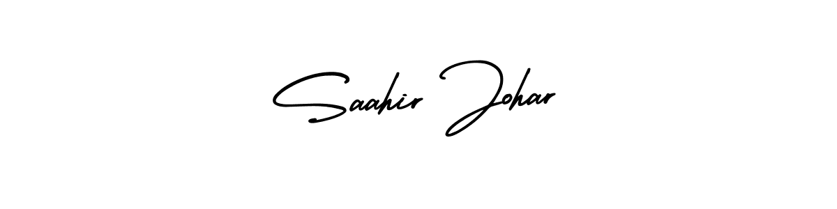 Saahir Johar stylish signature style. Best Handwritten Sign (AmerikaSignatureDemo-Regular) for my name. Handwritten Signature Collection Ideas for my name Saahir Johar. Saahir Johar signature style 3 images and pictures png