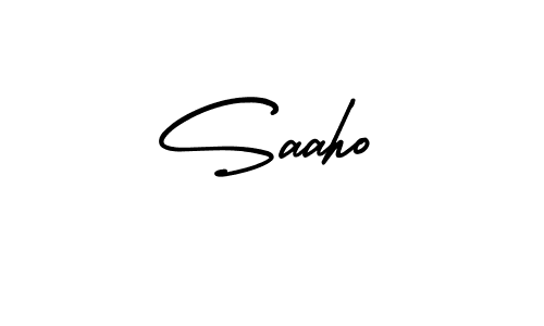 Saaho stylish signature style. Best Handwritten Sign (AmerikaSignatureDemo-Regular) for my name. Handwritten Signature Collection Ideas for my name Saaho. Saaho signature style 3 images and pictures png