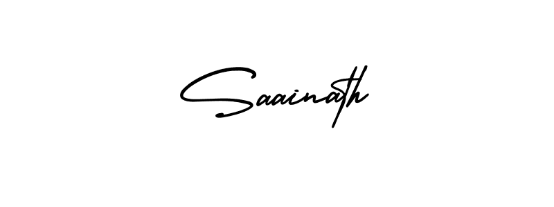 You should practise on your own different ways (AmerikaSignatureDemo-Regular) to write your name (Saainath) in signature. don't let someone else do it for you. Saainath signature style 3 images and pictures png