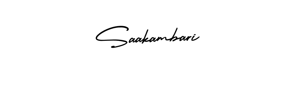 You should practise on your own different ways (AmerikaSignatureDemo-Regular) to write your name (Saakambari) in signature. don't let someone else do it for you. Saakambari signature style 3 images and pictures png