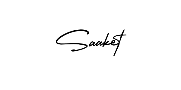 The best way (AmerikaSignatureDemo-Regular) to make a short signature is to pick only two or three words in your name. The name Saaket include a total of six letters. For converting this name. Saaket signature style 3 images and pictures png