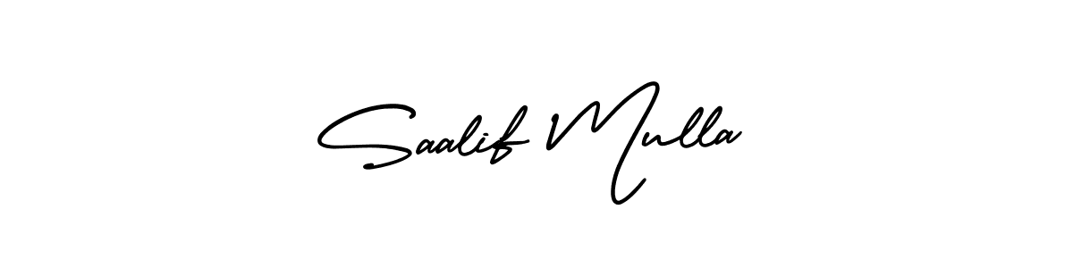 Saalif Mulla stylish signature style. Best Handwritten Sign (AmerikaSignatureDemo-Regular) for my name. Handwritten Signature Collection Ideas for my name Saalif Mulla. Saalif Mulla signature style 3 images and pictures png