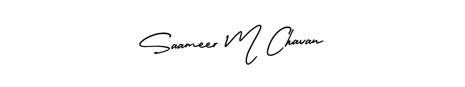 How to make Saameer M Chavan name signature. Use AmerikaSignatureDemo-Regular style for creating short signs online. This is the latest handwritten sign. Saameer M Chavan signature style 3 images and pictures png