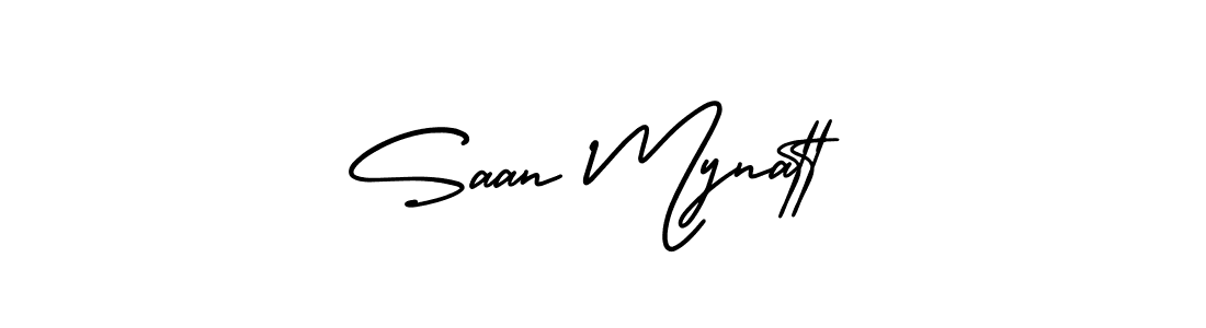 The best way (AmerikaSignatureDemo-Regular) to make a short signature is to pick only two or three words in your name. The name Saan Mynatt include a total of six letters. For converting this name. Saan Mynatt signature style 3 images and pictures png