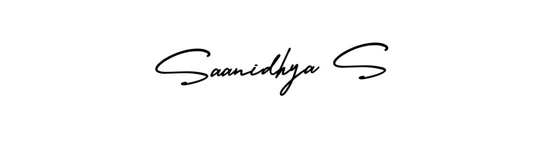 Similarly AmerikaSignatureDemo-Regular is the best handwritten signature design. Signature creator online .You can use it as an online autograph creator for name Saanidhya S. Saanidhya S signature style 3 images and pictures png