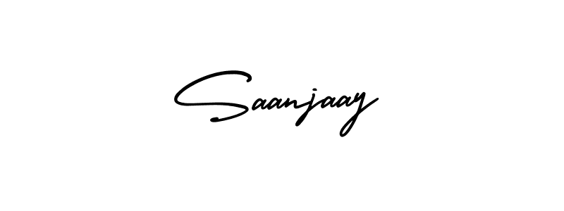 if you are searching for the best signature style for your name Saanjaay. so please give up your signature search. here we have designed multiple signature styles  using AmerikaSignatureDemo-Regular. Saanjaay signature style 3 images and pictures png