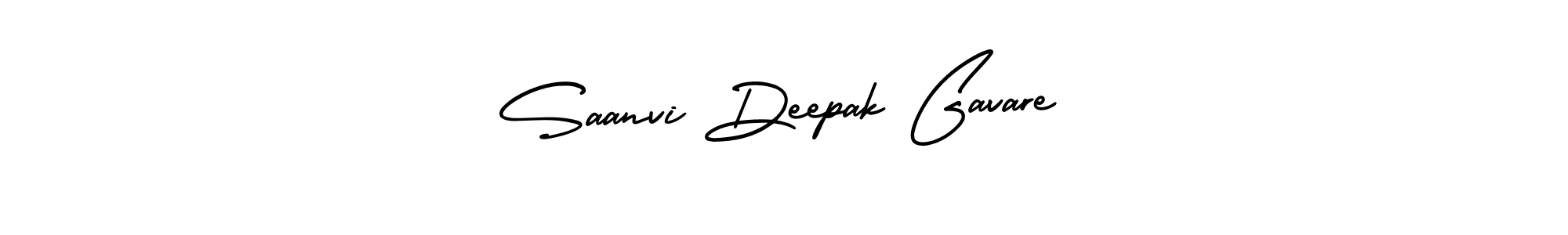 The best way (AmerikaSignatureDemo-Regular) to make a short signature is to pick only two or three words in your name. The name Saanvi Deepak Gavare include a total of six letters. For converting this name. Saanvi Deepak Gavare signature style 3 images and pictures png