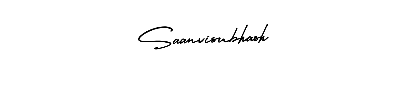 How to make Saanvisubhash name signature. Use AmerikaSignatureDemo-Regular style for creating short signs online. This is the latest handwritten sign. Saanvisubhash signature style 3 images and pictures png