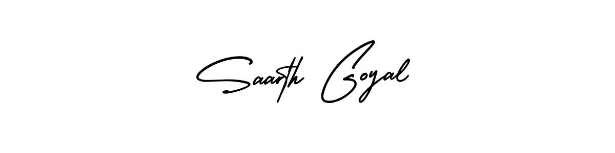 Create a beautiful signature design for name Saarth Goyal. With this signature (AmerikaSignatureDemo-Regular) fonts, you can make a handwritten signature for free. Saarth Goyal signature style 3 images and pictures png