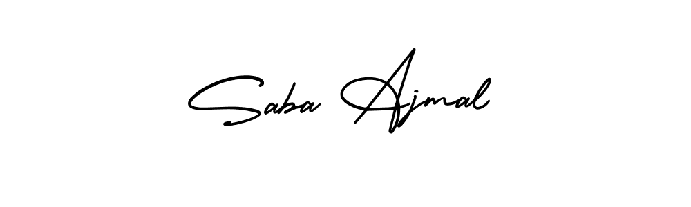 This is the best signature style for the Saba Ajmal name. Also you like these signature font (AmerikaSignatureDemo-Regular). Mix name signature. Saba Ajmal signature style 3 images and pictures png