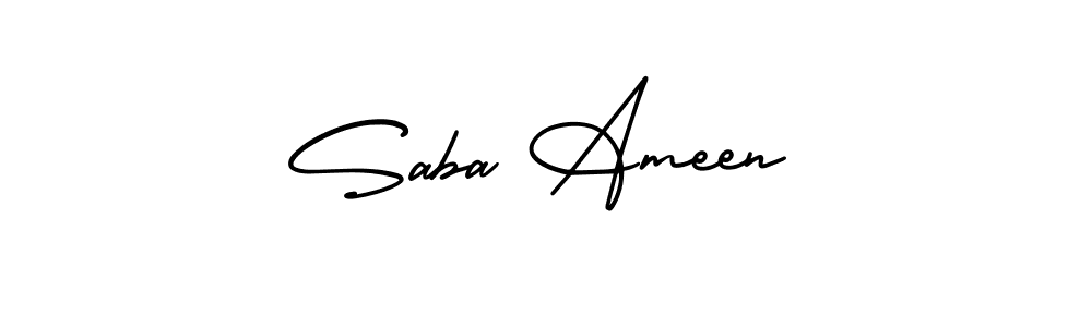 Create a beautiful signature design for name Saba Ameen. With this signature (AmerikaSignatureDemo-Regular) fonts, you can make a handwritten signature for free. Saba Ameen signature style 3 images and pictures png