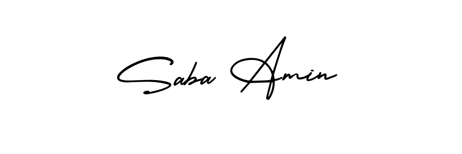 Also You can easily find your signature by using the search form. We will create Saba Amin name handwritten signature images for you free of cost using AmerikaSignatureDemo-Regular sign style. Saba Amin signature style 3 images and pictures png