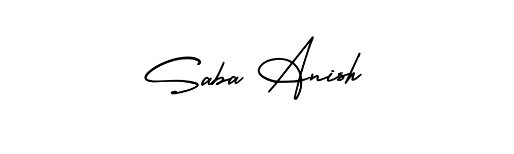 How to make Saba Anish signature? AmerikaSignatureDemo-Regular is a professional autograph style. Create handwritten signature for Saba Anish name. Saba Anish signature style 3 images and pictures png