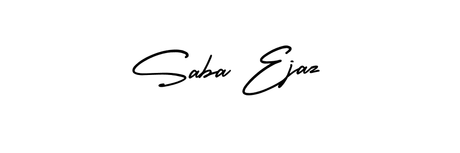 if you are searching for the best signature style for your name Saba Ejaz. so please give up your signature search. here we have designed multiple signature styles  using AmerikaSignatureDemo-Regular. Saba Ejaz signature style 3 images and pictures png