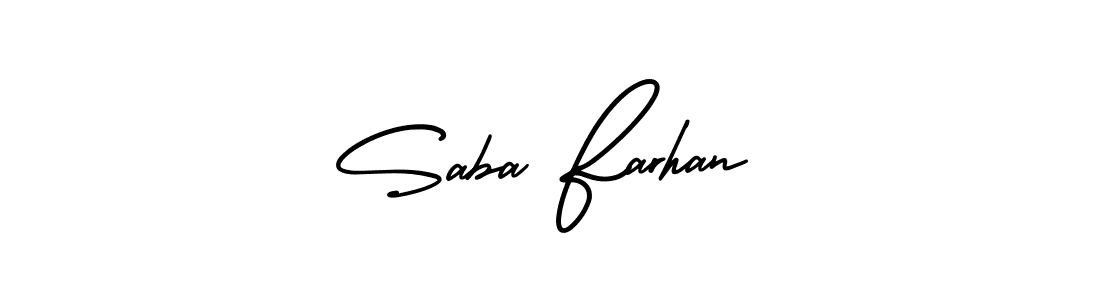 Make a beautiful signature design for name Saba Farhan. Use this online signature maker to create a handwritten signature for free. Saba Farhan signature style 3 images and pictures png