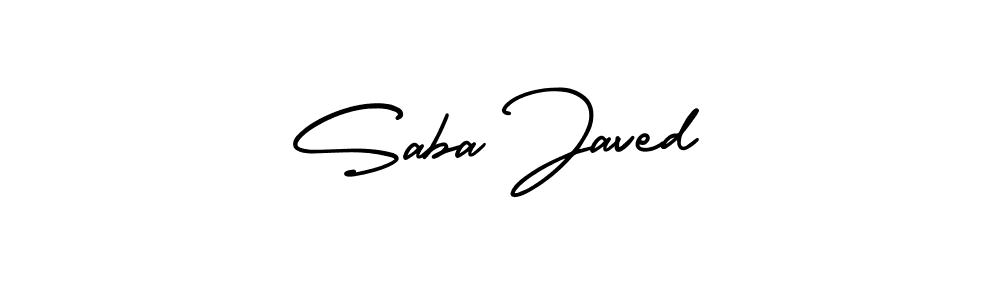 Make a short Saba Javed signature style. Manage your documents anywhere anytime using AmerikaSignatureDemo-Regular. Create and add eSignatures, submit forms, share and send files easily. Saba Javed signature style 3 images and pictures png