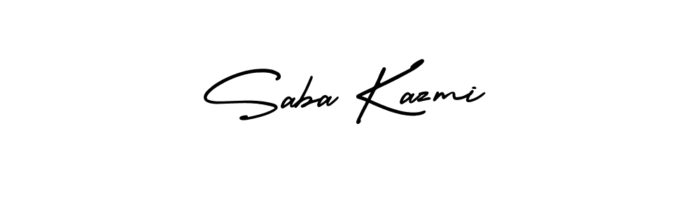 How to make Saba Kazmi signature? AmerikaSignatureDemo-Regular is a professional autograph style. Create handwritten signature for Saba Kazmi name. Saba Kazmi signature style 3 images and pictures png