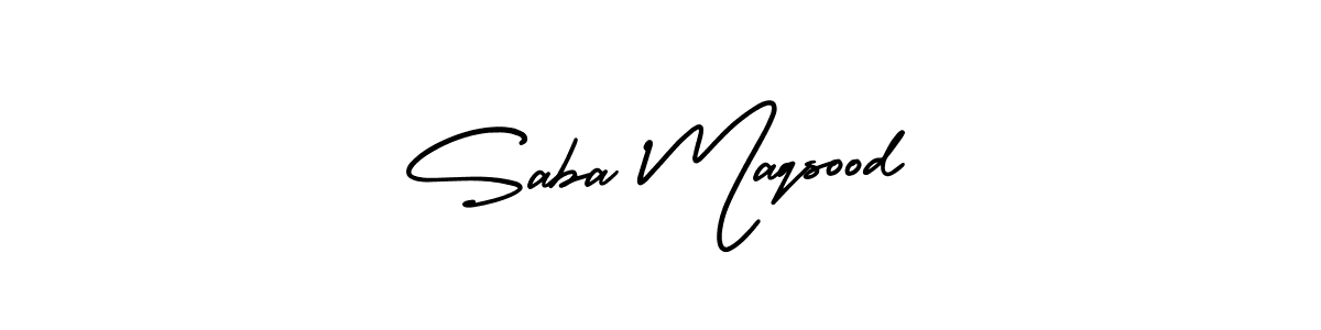 if you are searching for the best signature style for your name Saba Maqsood. so please give up your signature search. here we have designed multiple signature styles  using AmerikaSignatureDemo-Regular. Saba Maqsood signature style 3 images and pictures png