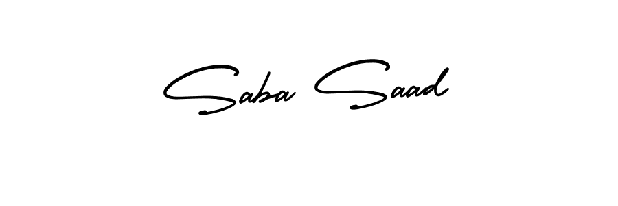 Use a signature maker to create a handwritten signature online. With this signature software, you can design (AmerikaSignatureDemo-Regular) your own signature for name Saba Saad. Saba Saad signature style 3 images and pictures png