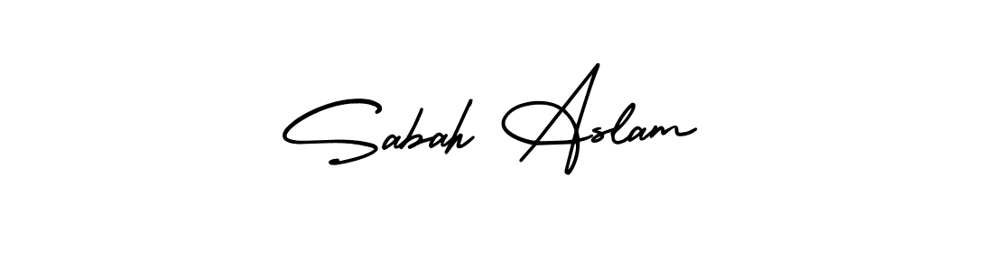 Design your own signature with our free online signature maker. With this signature software, you can create a handwritten (AmerikaSignatureDemo-Regular) signature for name Sabah Aslam. Sabah Aslam signature style 3 images and pictures png