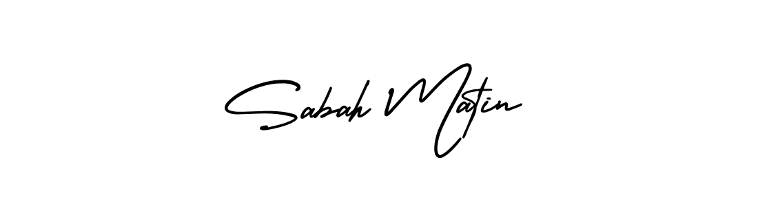 This is the best signature style for the Sabah Matin name. Also you like these signature font (AmerikaSignatureDemo-Regular). Mix name signature. Sabah Matin signature style 3 images and pictures png