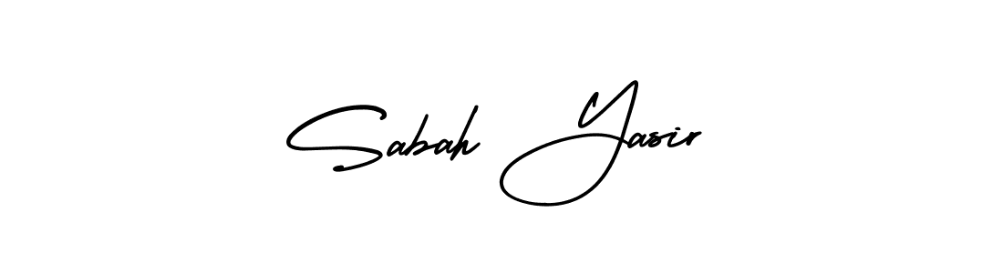 This is the best signature style for the Sabah Yasir name. Also you like these signature font (AmerikaSignatureDemo-Regular). Mix name signature. Sabah Yasir signature style 3 images and pictures png