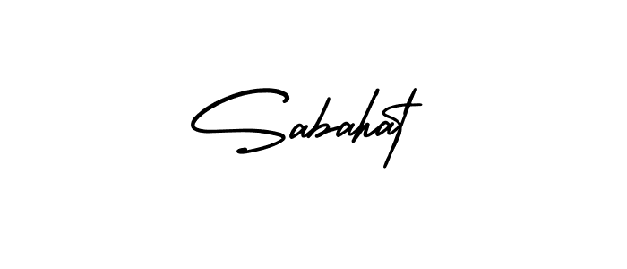 You should practise on your own different ways (AmerikaSignatureDemo-Regular) to write your name (Sabahat) in signature. don't let someone else do it for you. Sabahat signature style 3 images and pictures png