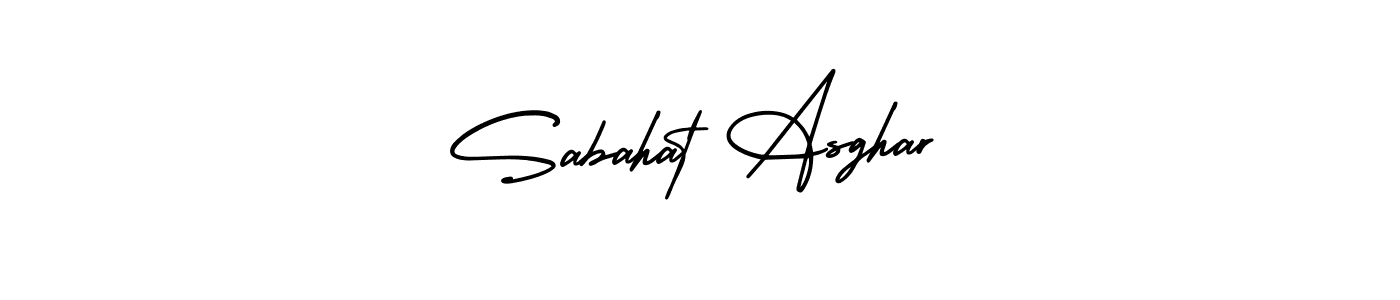 The best way (AmerikaSignatureDemo-Regular) to make a short signature is to pick only two or three words in your name. The name Sabahat Asghar include a total of six letters. For converting this name. Sabahat Asghar signature style 3 images and pictures png