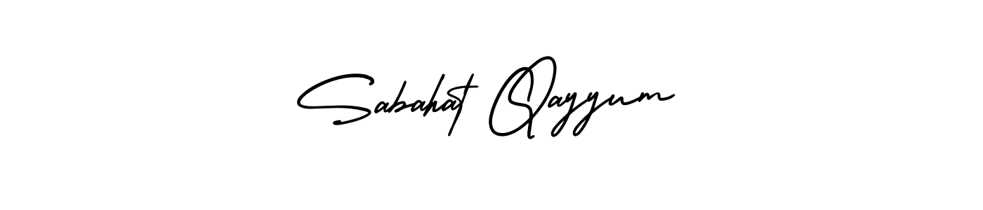 Make a short Sabahat Qayyum signature style. Manage your documents anywhere anytime using AmerikaSignatureDemo-Regular. Create and add eSignatures, submit forms, share and send files easily. Sabahat Qayyum signature style 3 images and pictures png