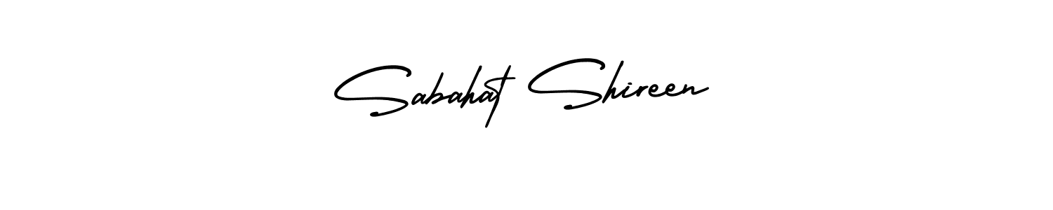 How to Draw Sabahat Shireen signature style? AmerikaSignatureDemo-Regular is a latest design signature styles for name Sabahat Shireen. Sabahat Shireen signature style 3 images and pictures png