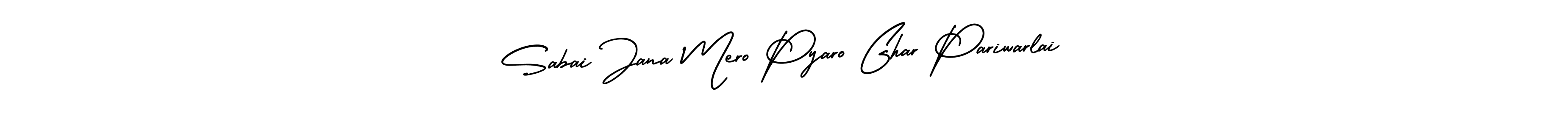 if you are searching for the best signature style for your name Sabai Jana Mero Pyaro Ghar Pariwarlai. so please give up your signature search. here we have designed multiple signature styles  using AmerikaSignatureDemo-Regular. Sabai Jana Mero Pyaro Ghar Pariwarlai signature style 3 images and pictures png