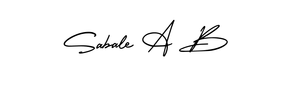 How to make Sabale A B signature? AmerikaSignatureDemo-Regular is a professional autograph style. Create handwritten signature for Sabale A B name. Sabale A B signature style 3 images and pictures png