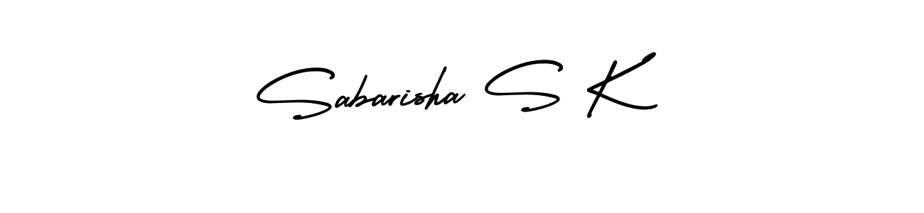 if you are searching for the best signature style for your name Sabarisha S K. so please give up your signature search. here we have designed multiple signature styles  using AmerikaSignatureDemo-Regular. Sabarisha S K signature style 3 images and pictures png