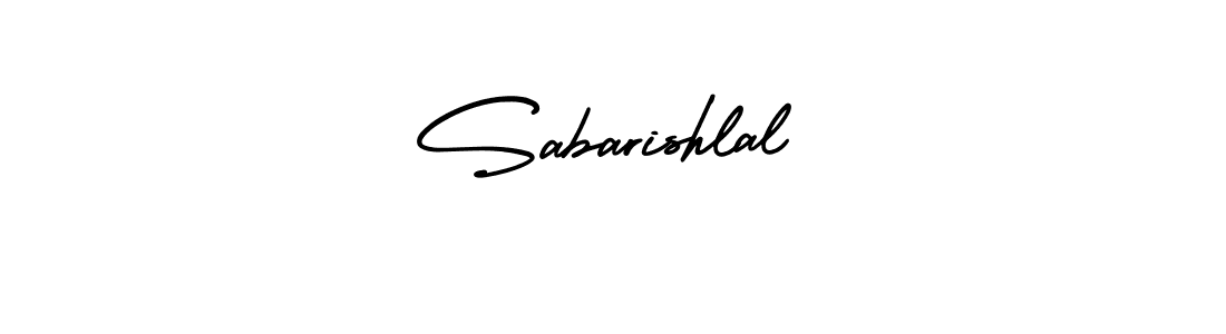 You should practise on your own different ways (AmerikaSignatureDemo-Regular) to write your name (Sabarishlal) in signature. don't let someone else do it for you. Sabarishlal signature style 3 images and pictures png