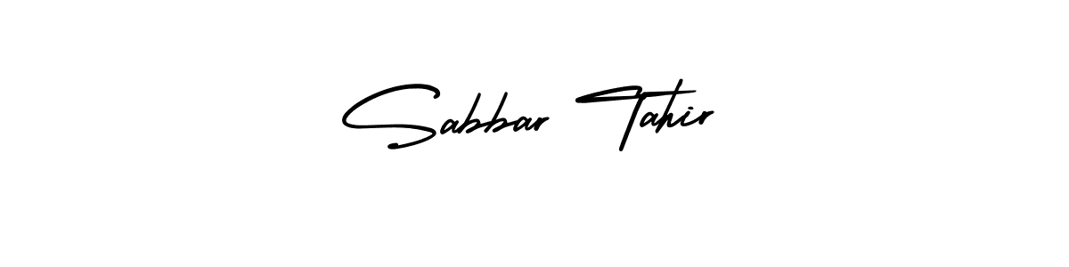 How to make Sabbar Tahir name signature. Use AmerikaSignatureDemo-Regular style for creating short signs online. This is the latest handwritten sign. Sabbar Tahir signature style 3 images and pictures png