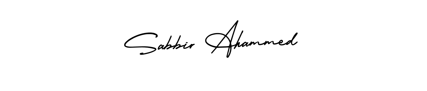 You should practise on your own different ways (AmerikaSignatureDemo-Regular) to write your name (Sabbir Ahammed) in signature. don't let someone else do it for you. Sabbir Ahammed signature style 3 images and pictures png