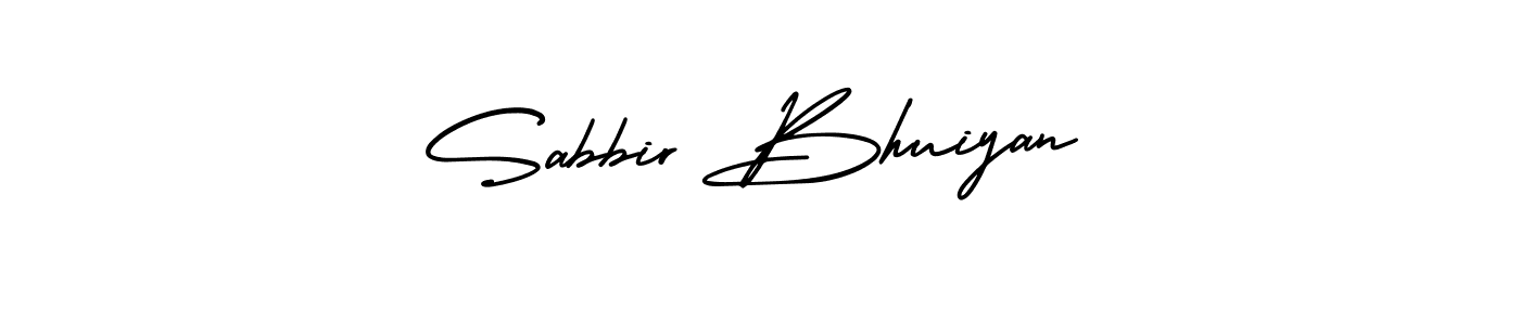 How to make Sabbir Bhuiyan name signature. Use AmerikaSignatureDemo-Regular style for creating short signs online. This is the latest handwritten sign. Sabbir Bhuiyan signature style 3 images and pictures png