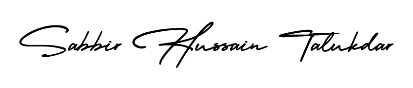 Download transparent PNG signature for name Sabbir Hussain Talukdar styled with AmerikaSignatureDemo-Regular font. Ready to paste directly into PDF and Word agreements. Sabbir Hussain Talukdar signature style 3 images and pictures png