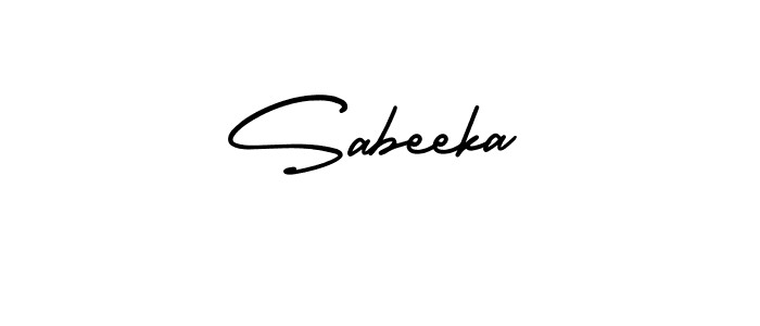 You should practise on your own different ways (AmerikaSignatureDemo-Regular) to write your name (Sabeeka) in signature. don't let someone else do it for you. Sabeeka signature style 3 images and pictures png