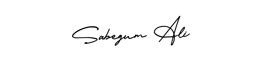 How to make Sabegum Ali name signature. Use AmerikaSignatureDemo-Regular style for creating short signs online. This is the latest handwritten sign. Sabegum Ali signature style 3 images and pictures png